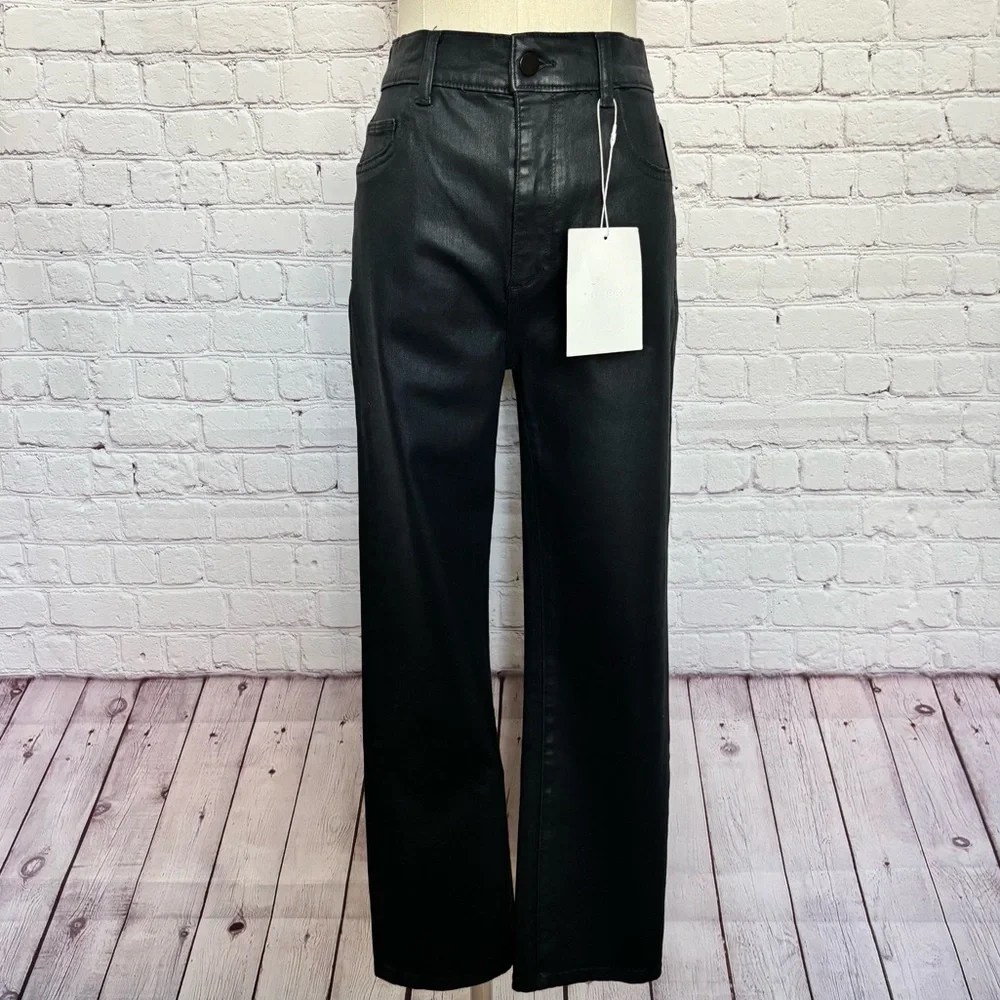 DL1961 Patti Straight High Rise Vintage Ankle Black Coated Vintage Jeans--27 - Picture 2 of 16